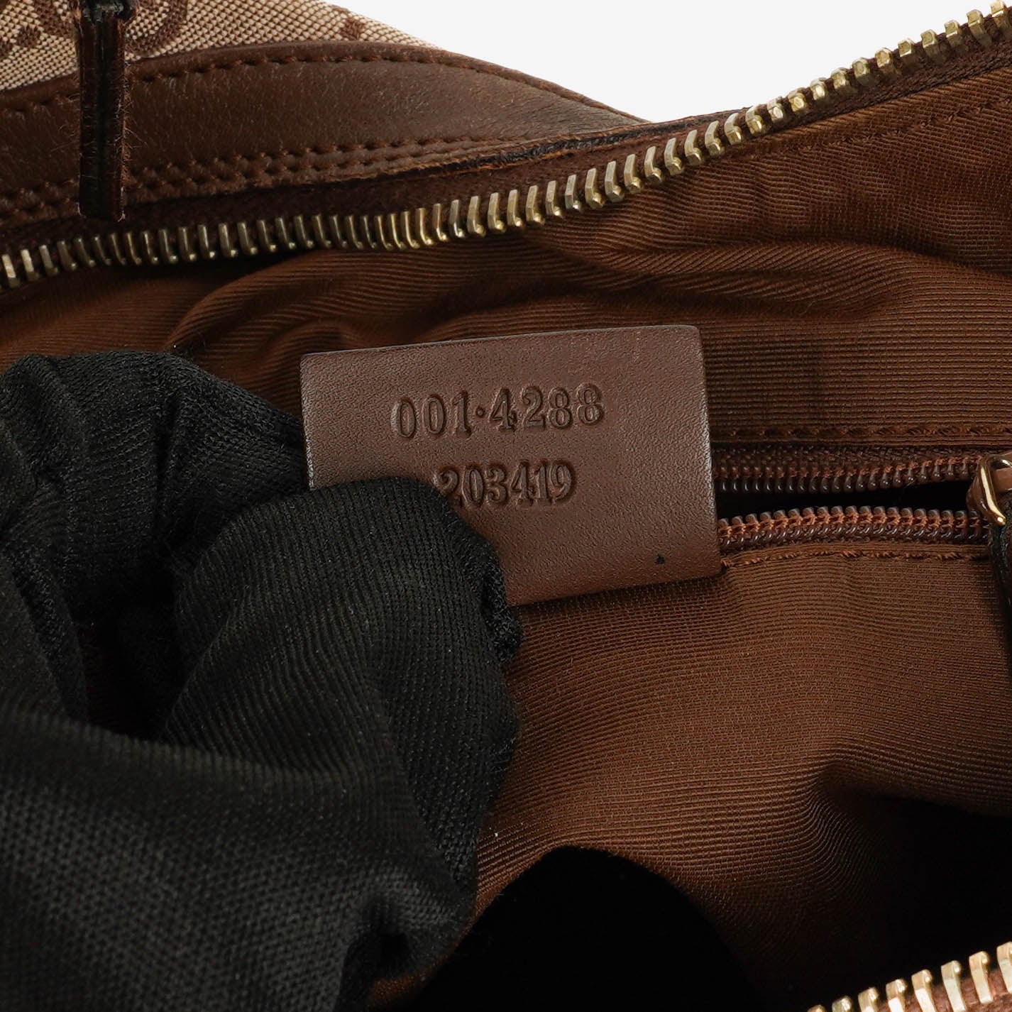 Gucci Monogram Canvas and Leather Hobo Shoulder Bag