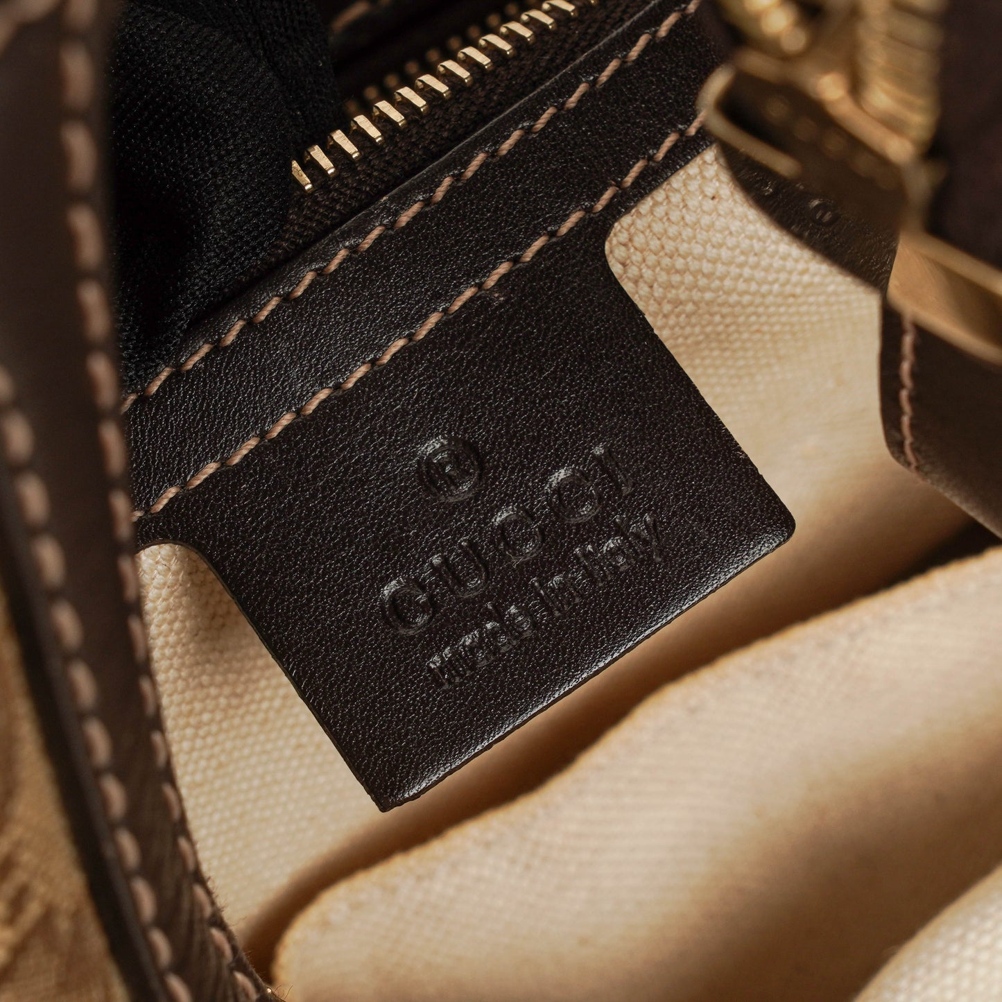 Gucci Lovely Medium Beige/Ebony GG Canvas Hobo Bag