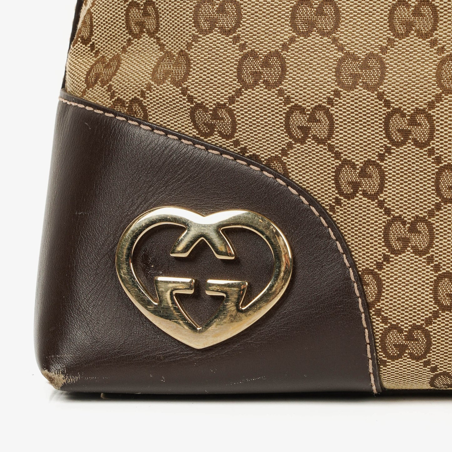 Gucci Lovely Medium Beige/Ebony GG Canvas Hobo Bag