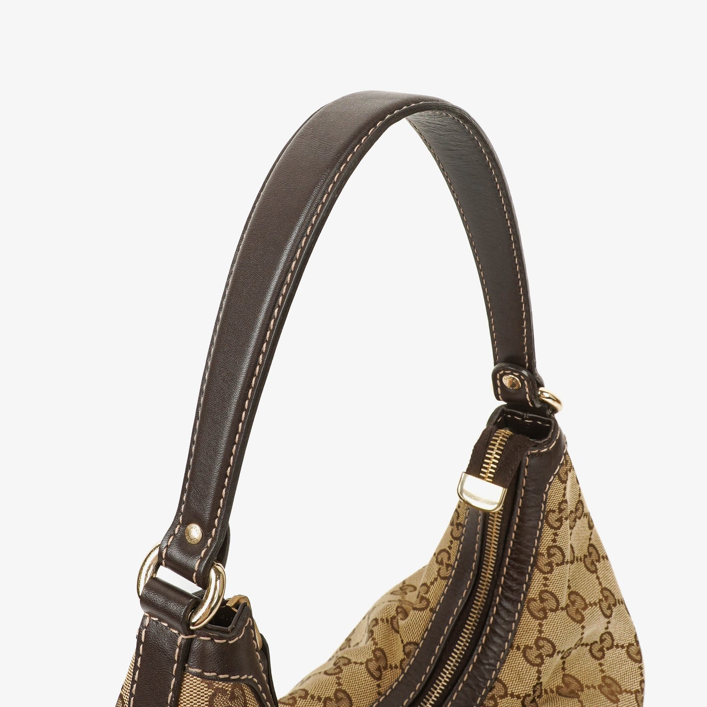 Gucci Lovely Medium Beige/Ebony GG Canvas Hobo Bag