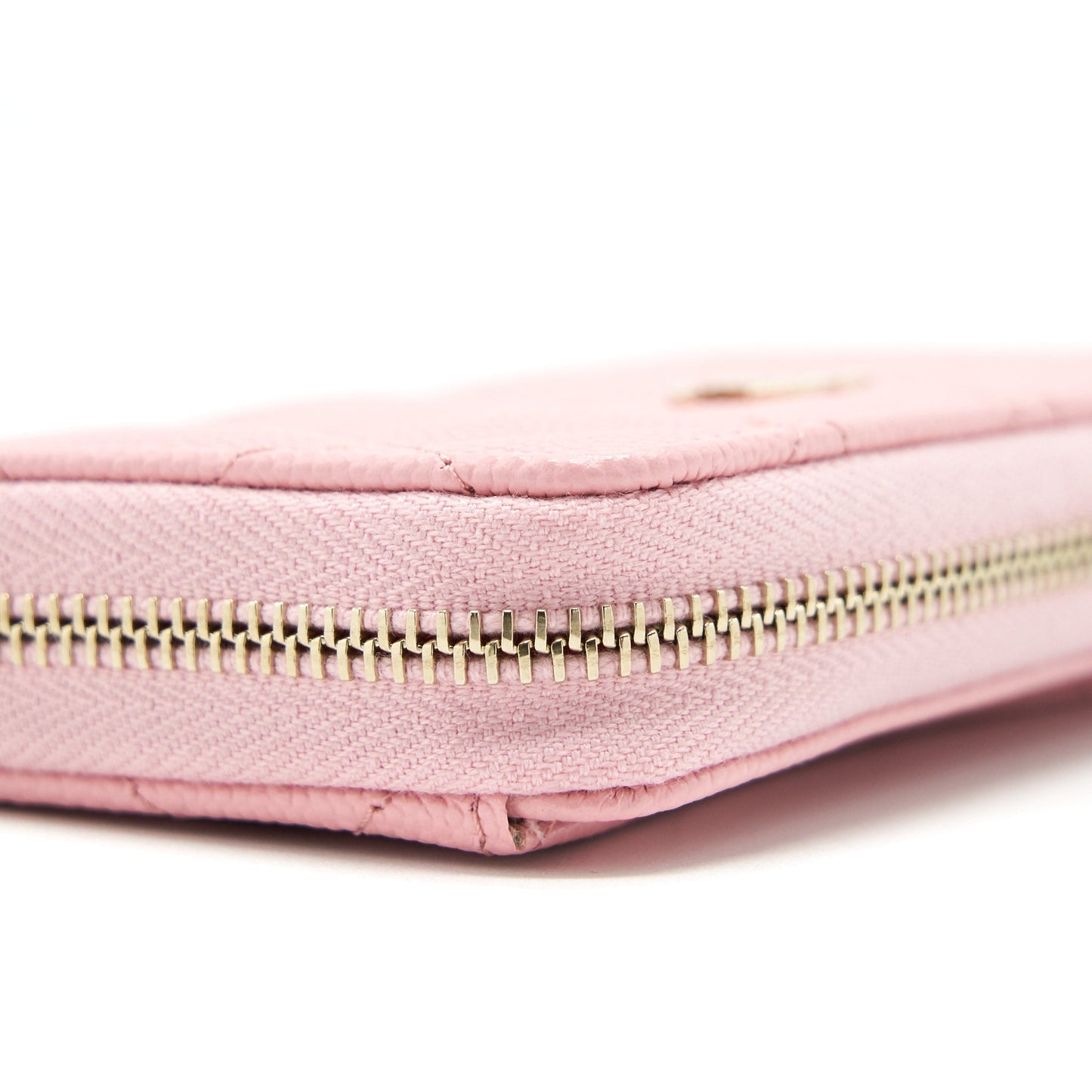 Chanel 22C Zip Cardholder Pink Caviar L