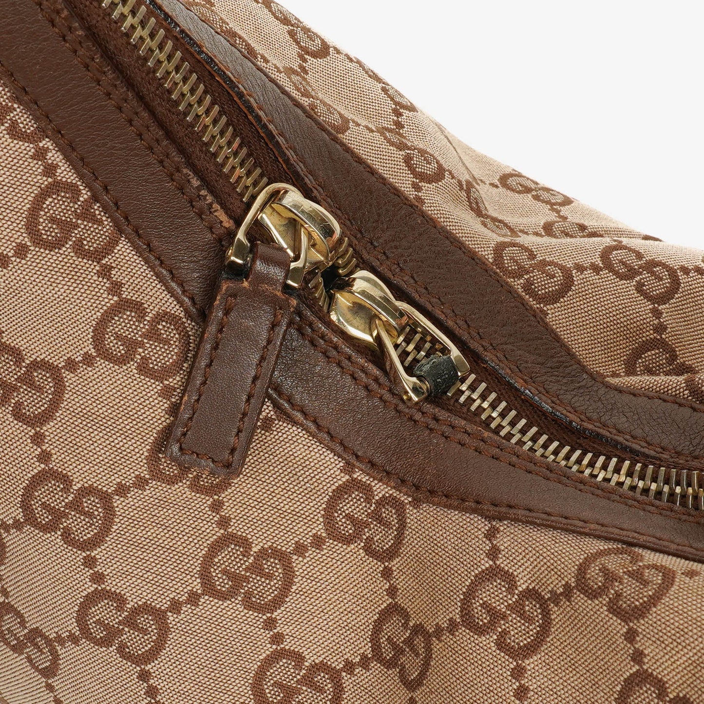 Gucci Monogram Canvas and Leather Hobo Shoulder Bag
