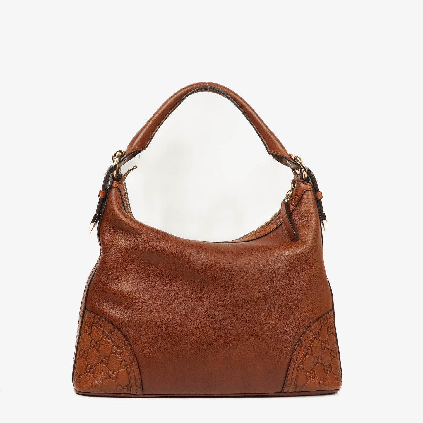 Gucci Brown Leather Signoria Hobo Shoulder Bag