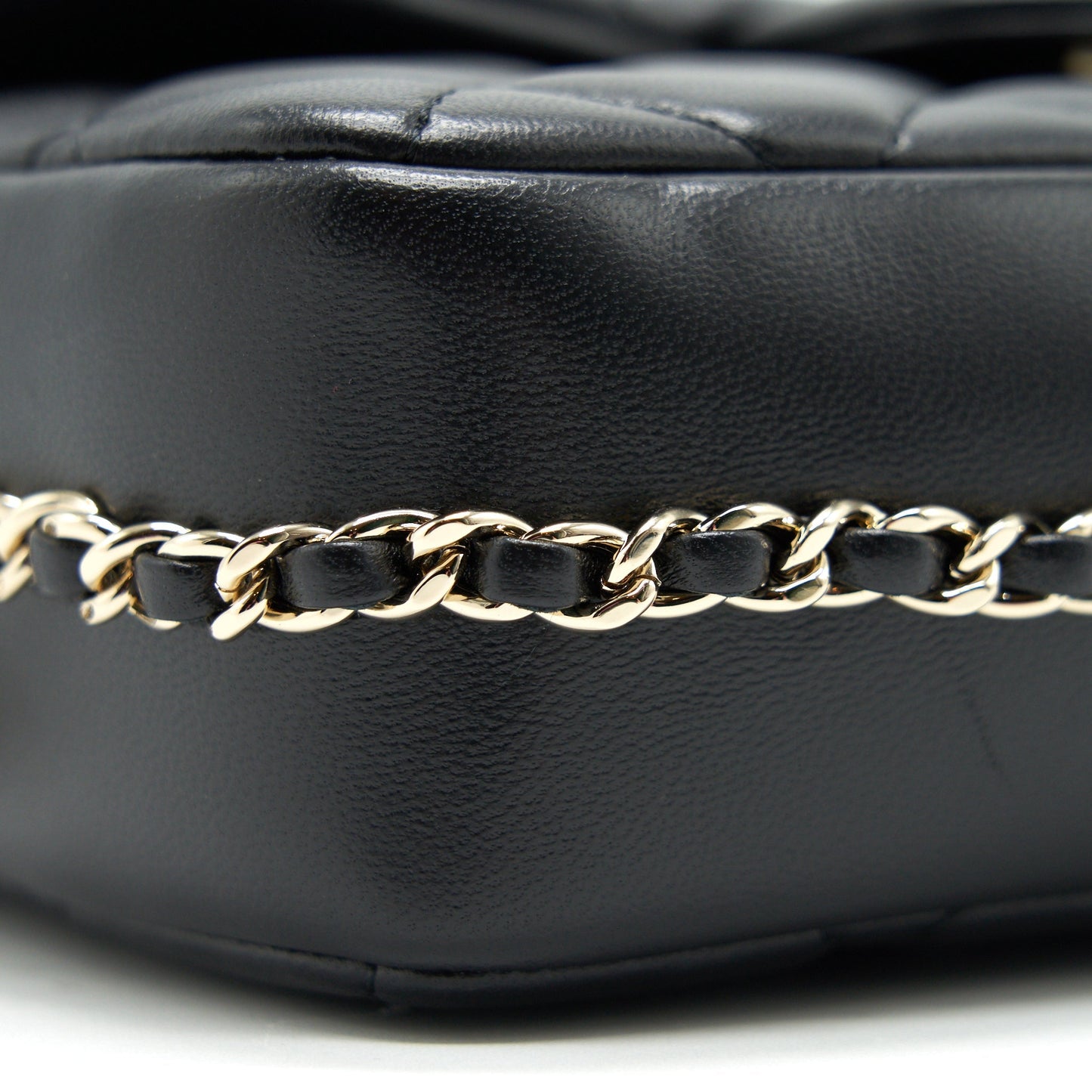 Chanel Logo Pearl Chain Mini Flap Bag