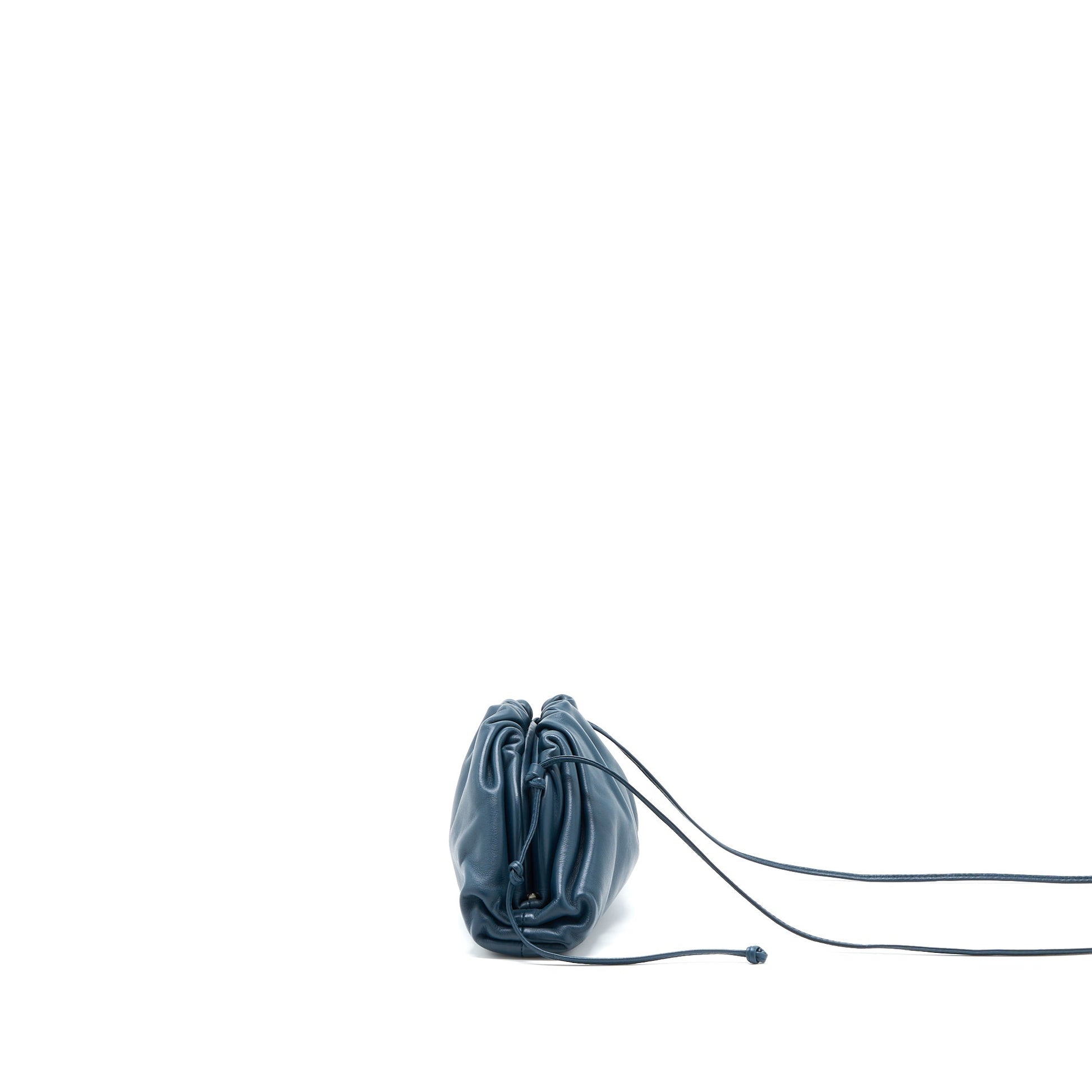 Bottega Veneta Mini Pouch Calfskin Dark Blue