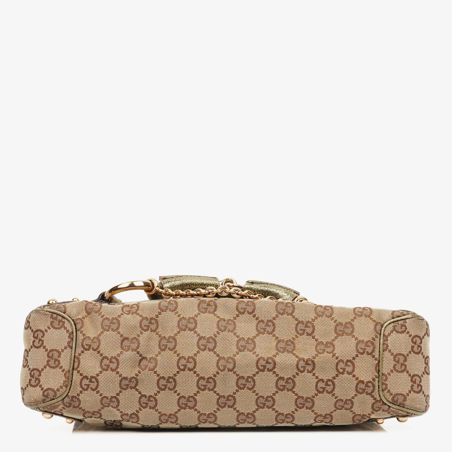 Gucci Beige/Metalic GG Canvas Horsebit Shoulder Bag