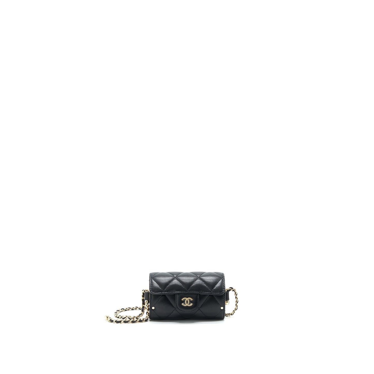 Chanel 21A Lipstick Mini Bag with Chain BLACK