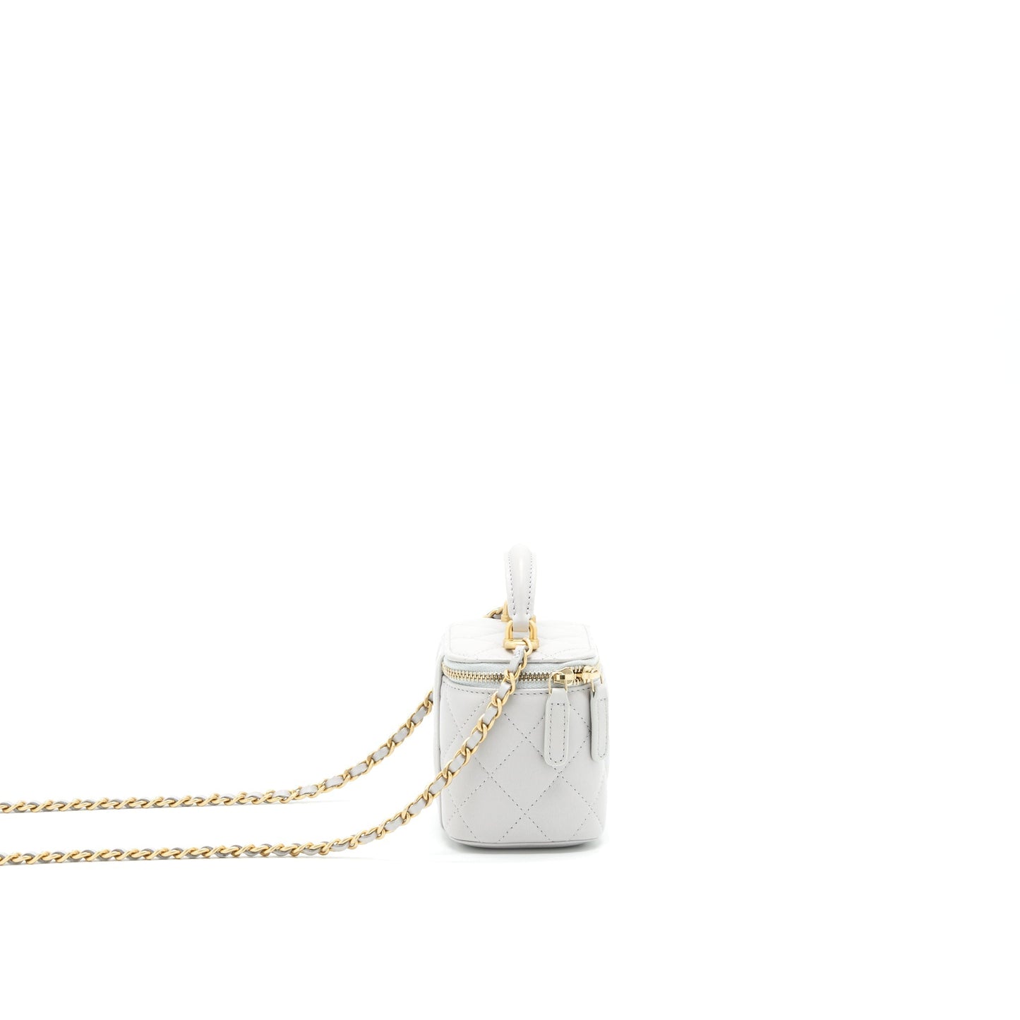 Chanel 21A Small handle Vanity with Chain Grey with