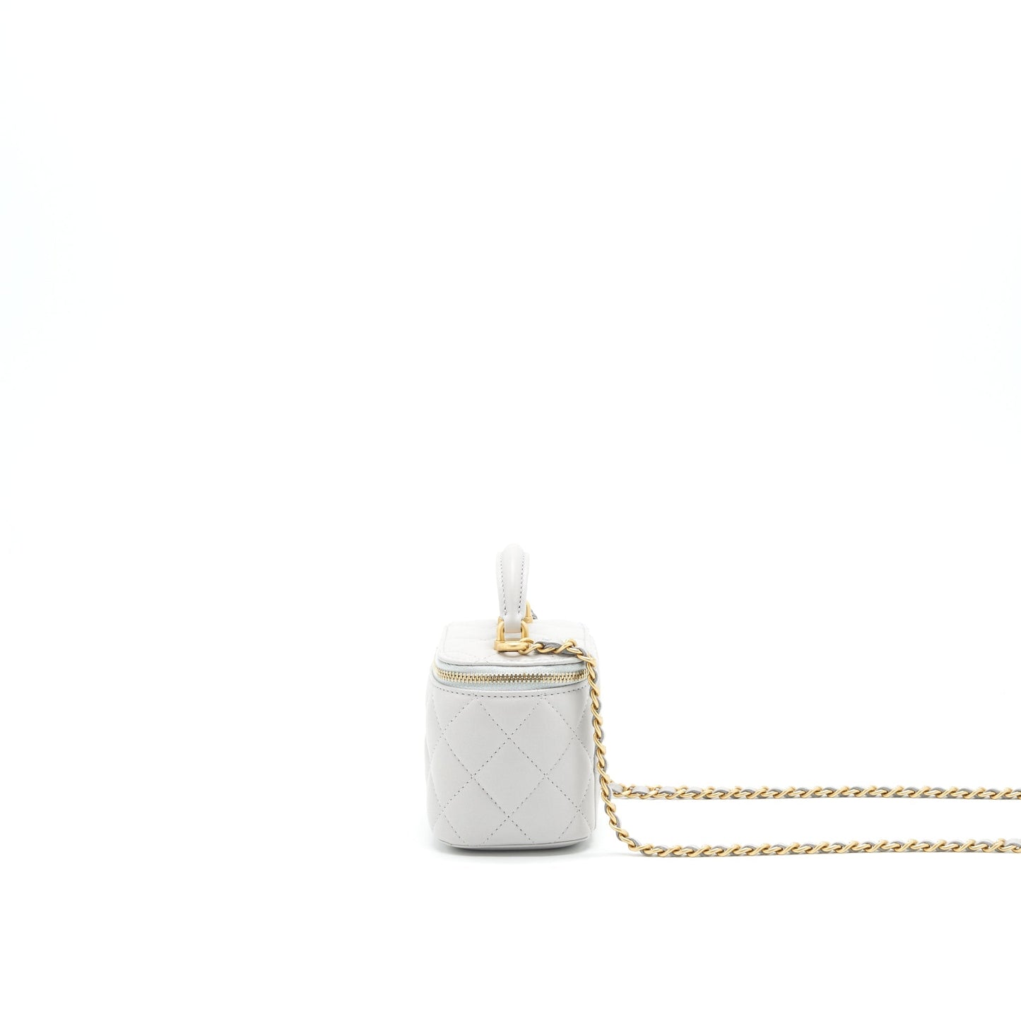 Chanel 21A Small handle Vanity with Chain Grey with
