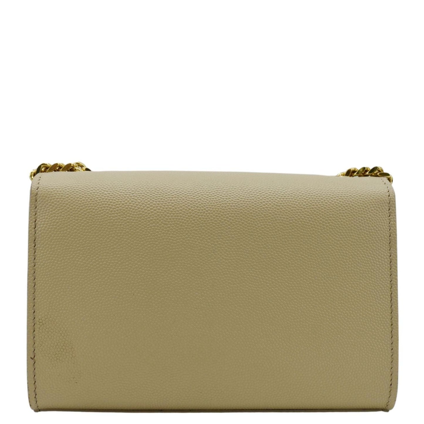 SAINT LAURENT Kate Leather Chain Clutch Crossbody Bag Cream