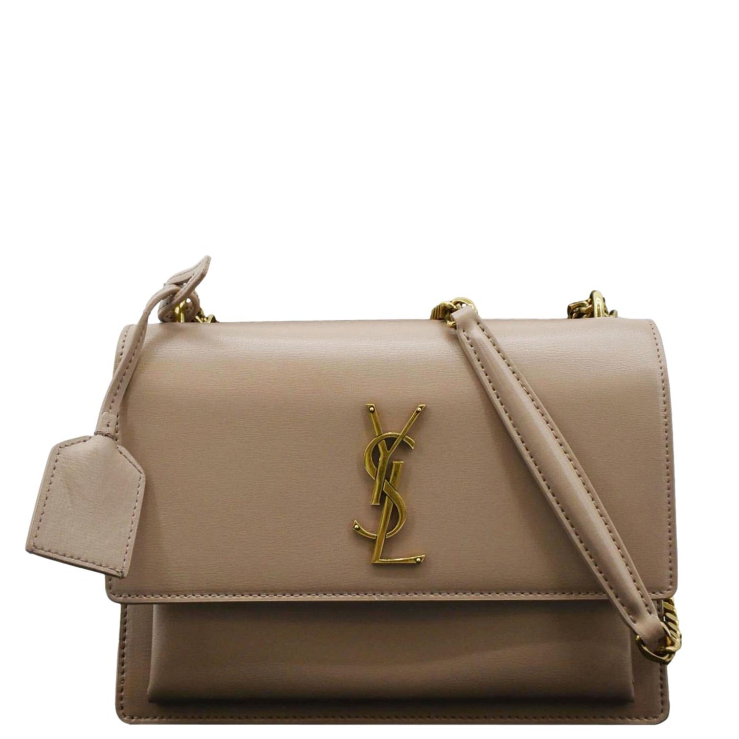 SAINT LAURENT Monogram Sunset Medium Leather Shoulder Bag Rosy Sand