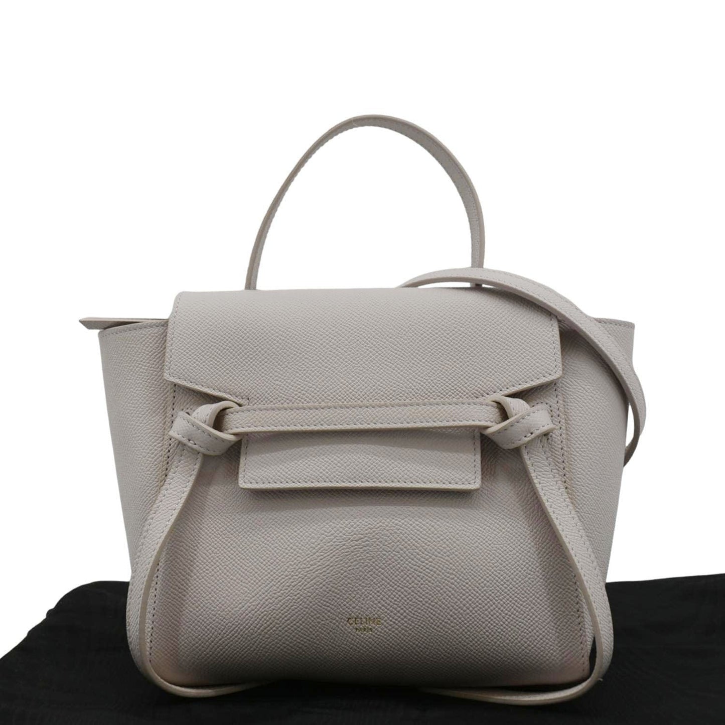 CELINE Nano Belt Grained Leather Shoulder Bag Light Pink