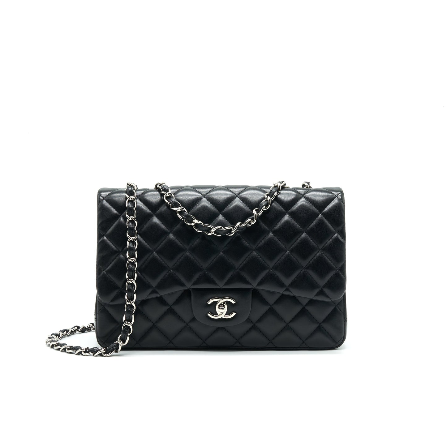 Chanel Single Flap jumbo Bag Lambskin Black