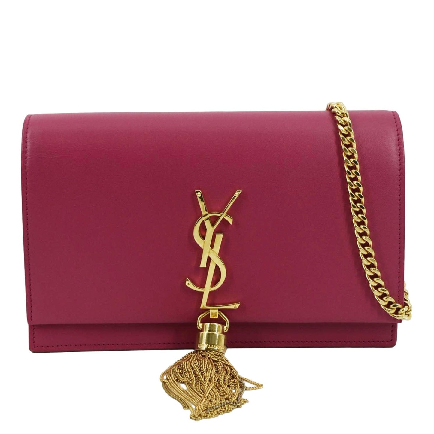 SAINT LAURENT Kate Small Smooth Leather Crossbody Bag Hot Pink