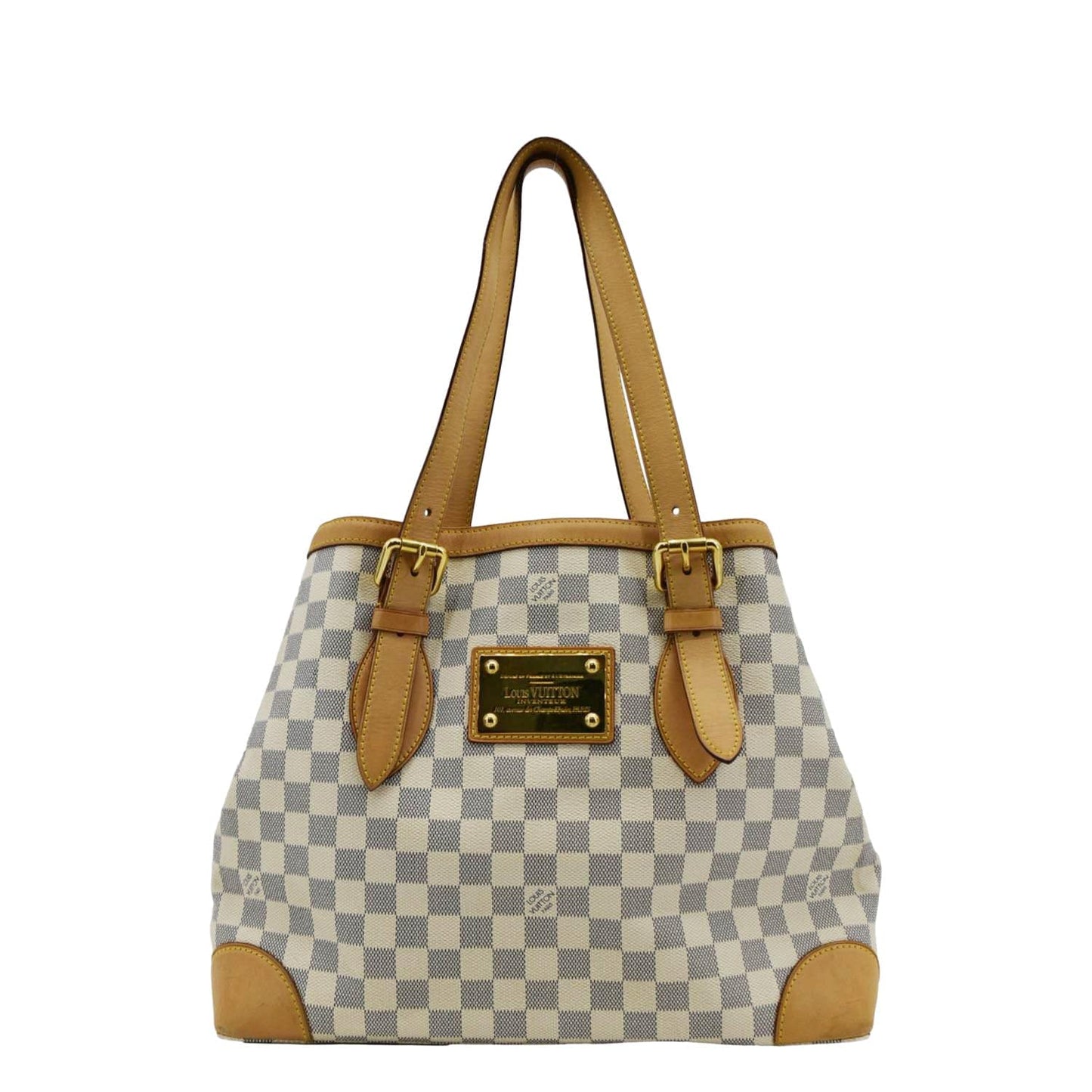 LOUIS VUITTON Hampstead MM Damier Azur Shoulder Bag White