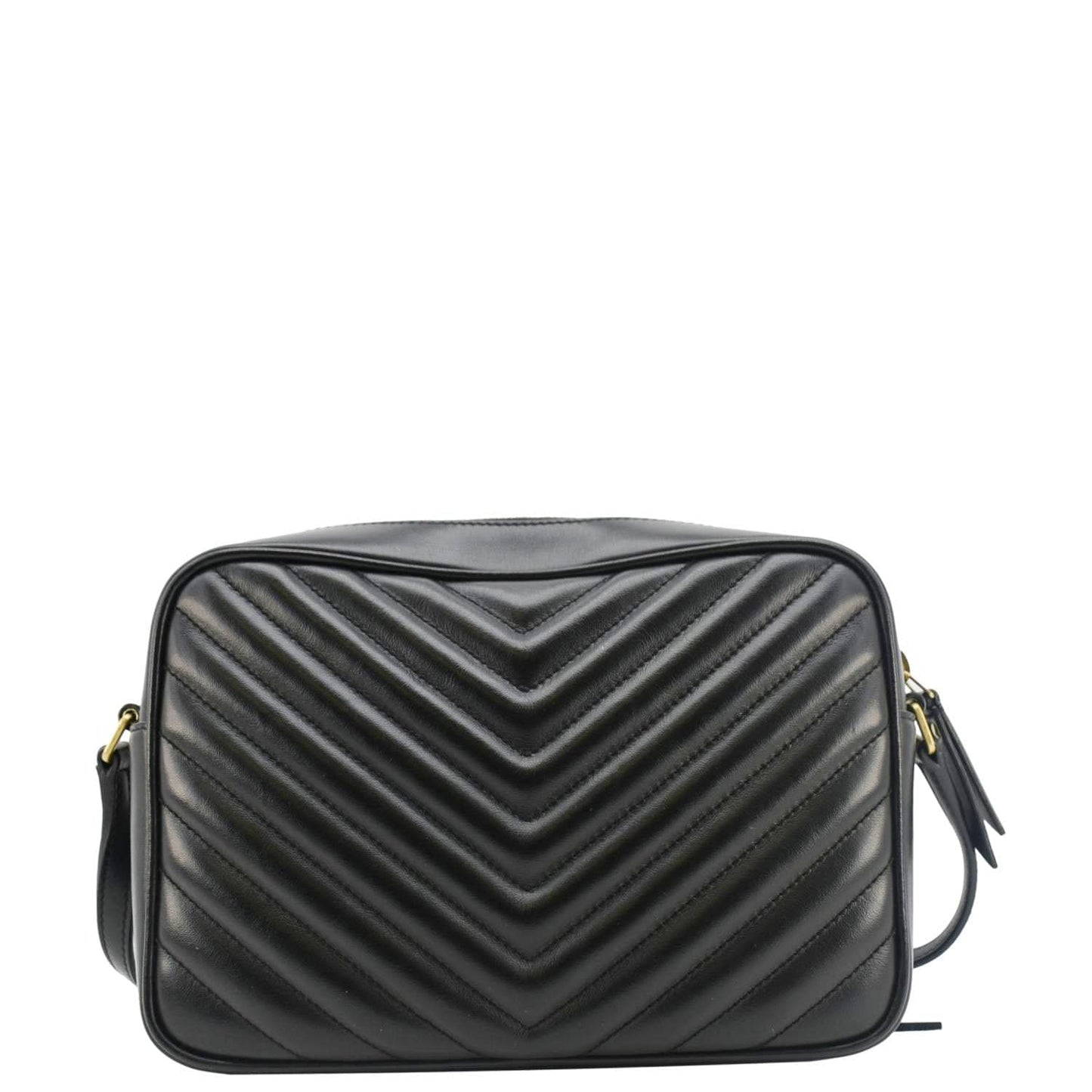 SAINT LAURENT Lou Medium Quilted Leather Camera Crossbody Bag Black