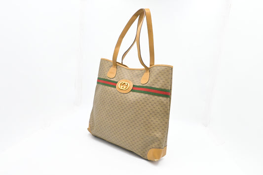Gucci Sherry Line Tote in Brown Micro GG Supreme Canvas