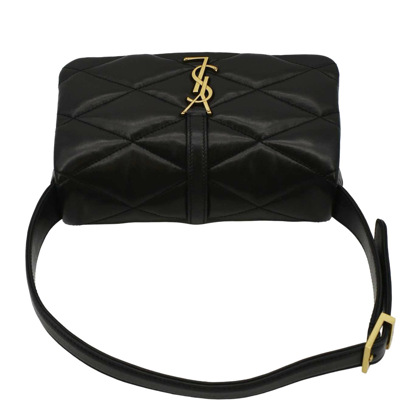 SAINT LAURENT LE 57 Quilted Leather Hobo Bag Black