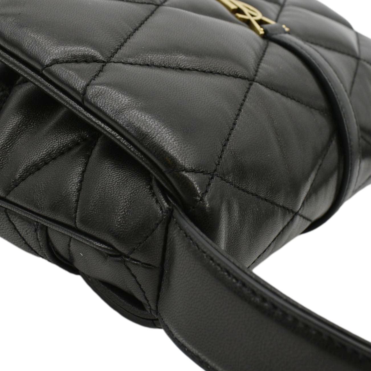 SAINT LAURENT LE 57 Quilted Leather Hobo Bag Black