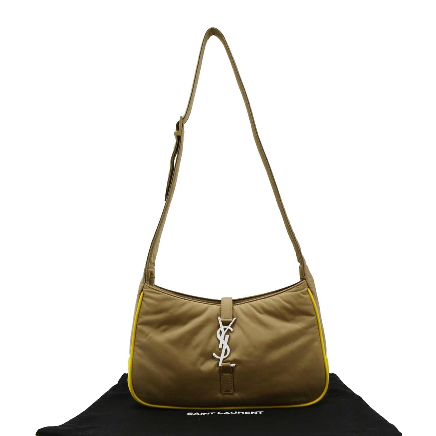 SAINT LAURENT Le 5 A 7 Re-Nylon Crossbody Bag Yellow