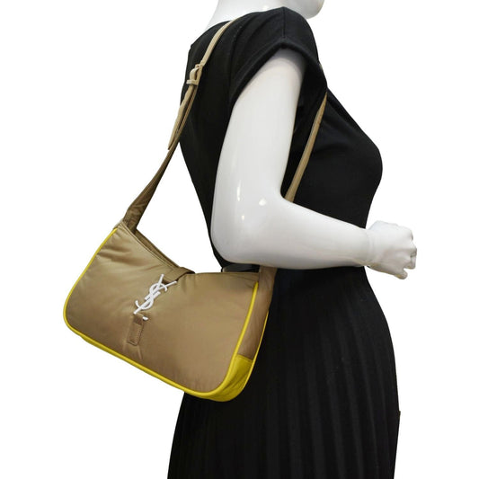SAINT LAURENT Le 5 A 7 Re-Nylon Crossbody Bag Yellow
