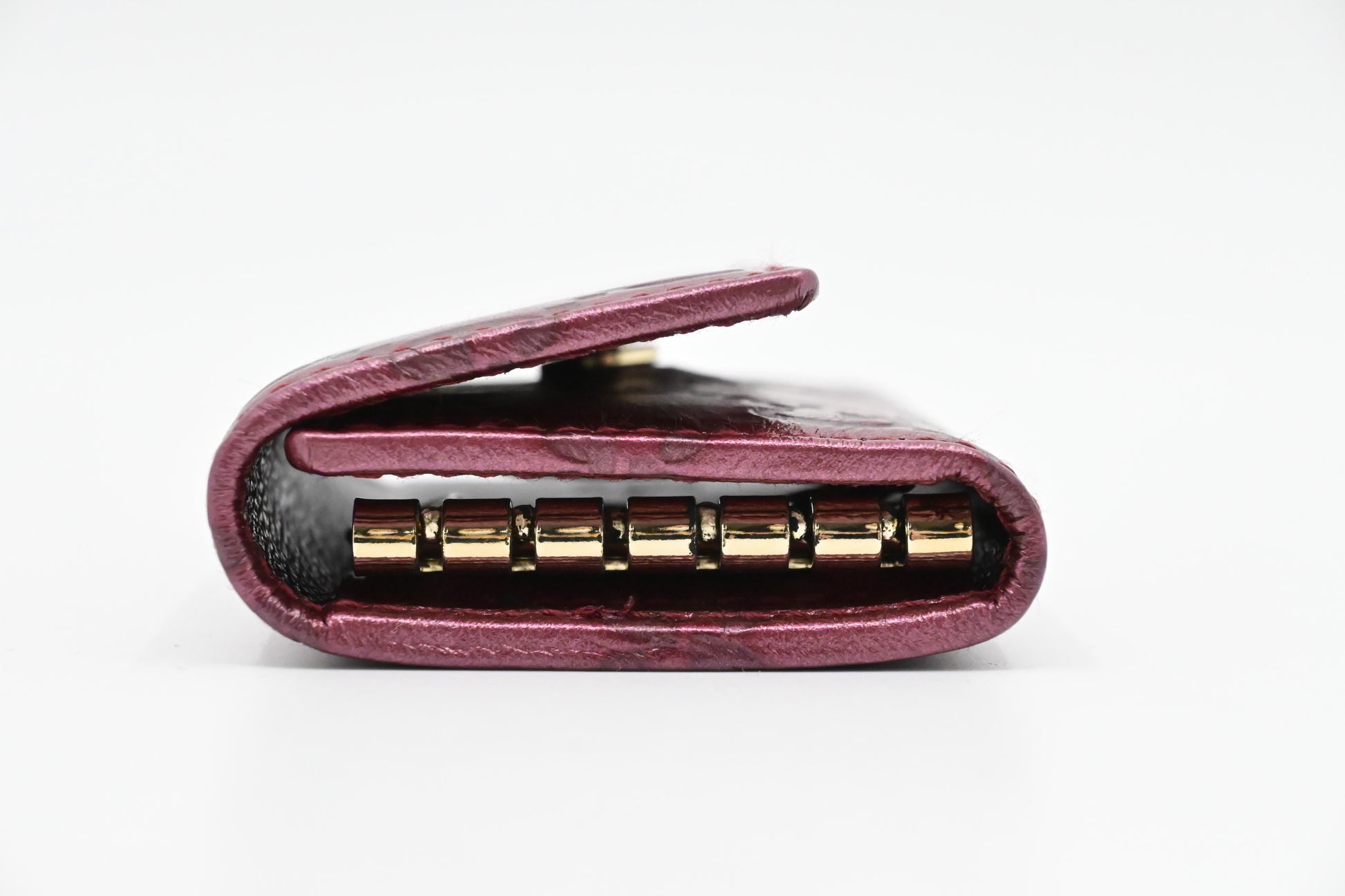 Gucci Key Pouch in Raspberry Metalic Guccissima Leather