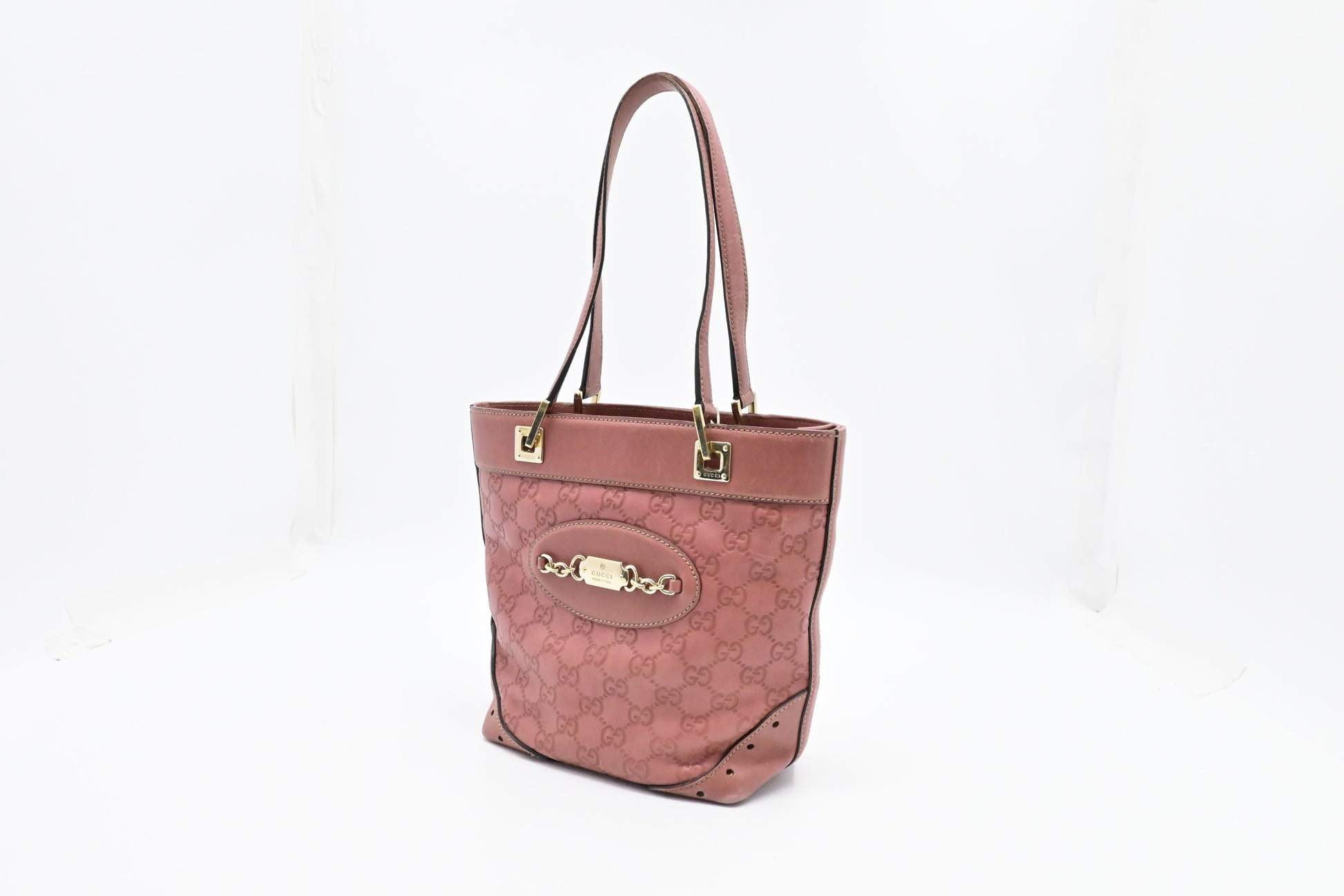 Gucci Hand Tote in Pink Guccissima Leather