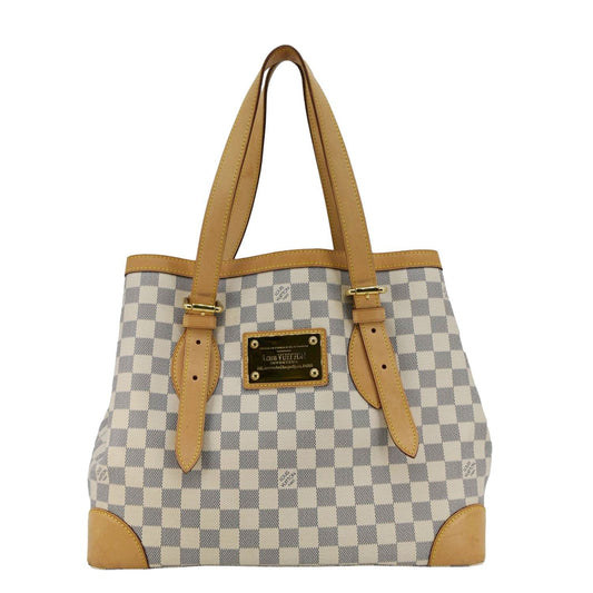 LOUIS VUITTON Hampstead MM Damier Azur Shoulder Bag White