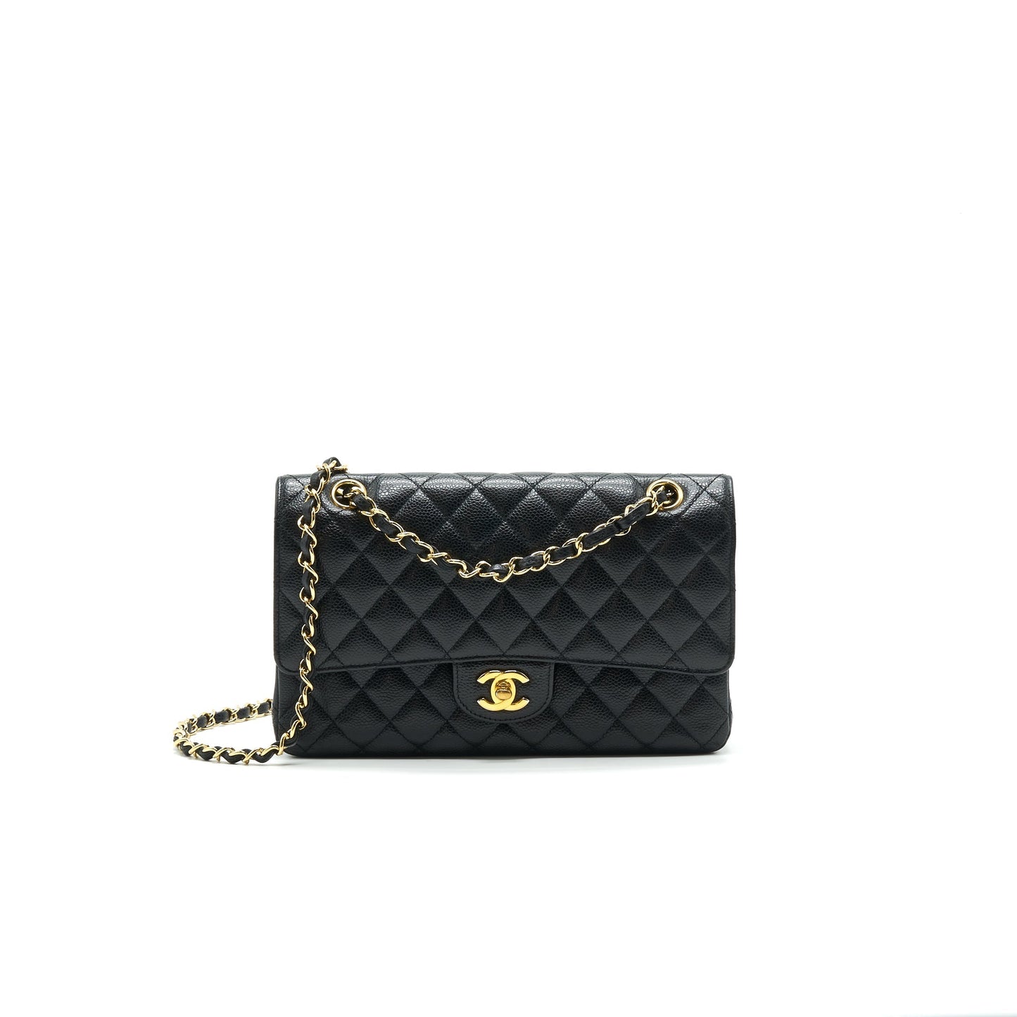 Chanel Medium Classic Double Flap Bag Caviar Black Serial16