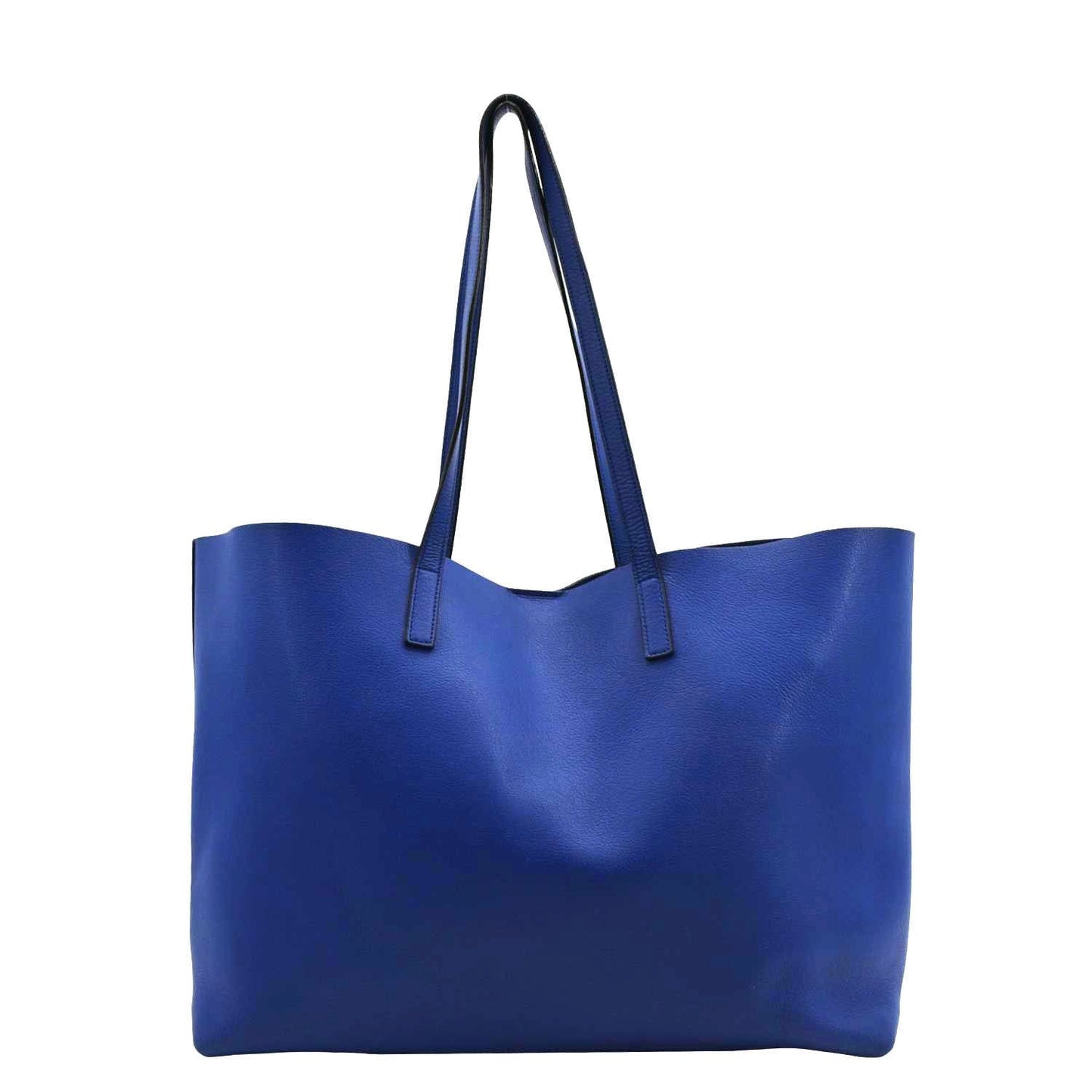 SAINT LAURENT Shopping Leather Tote Bag Blue