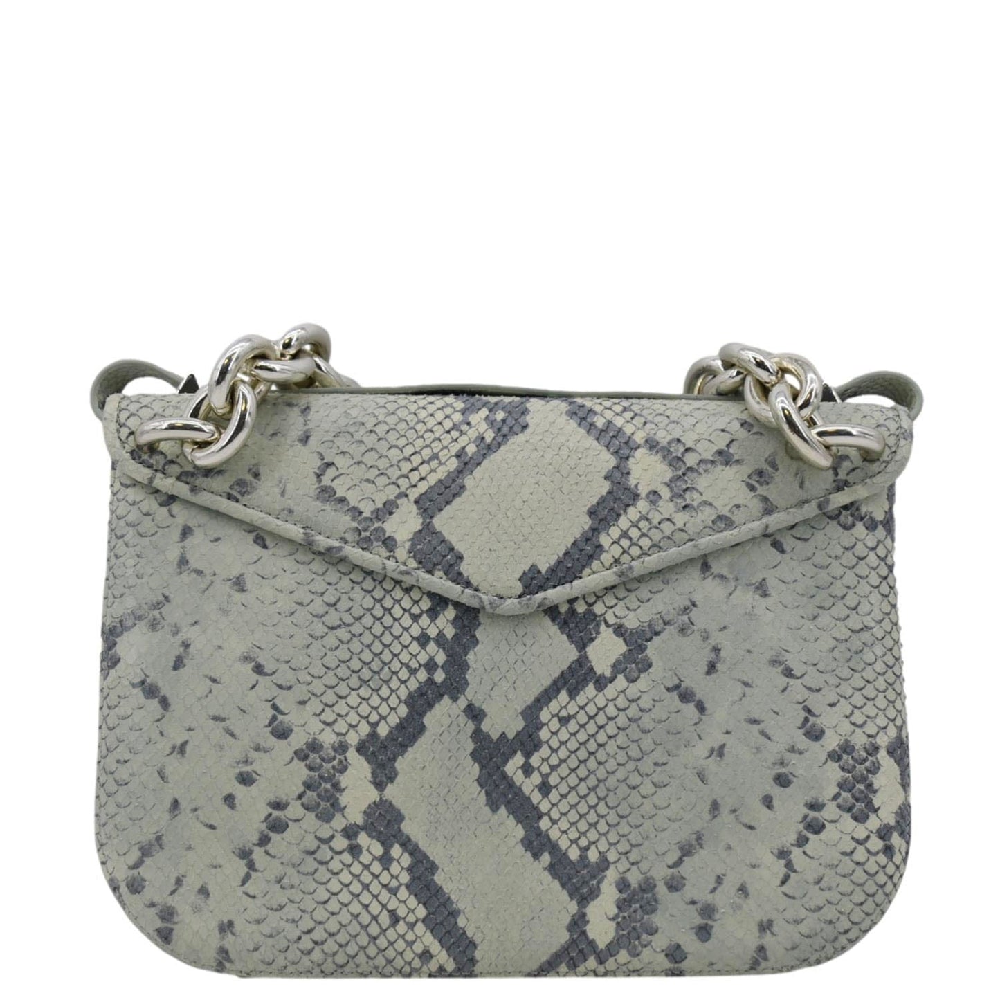 BOTTEGA VENETA Mount Envelope Python Leather Crossbody Bag Light Green