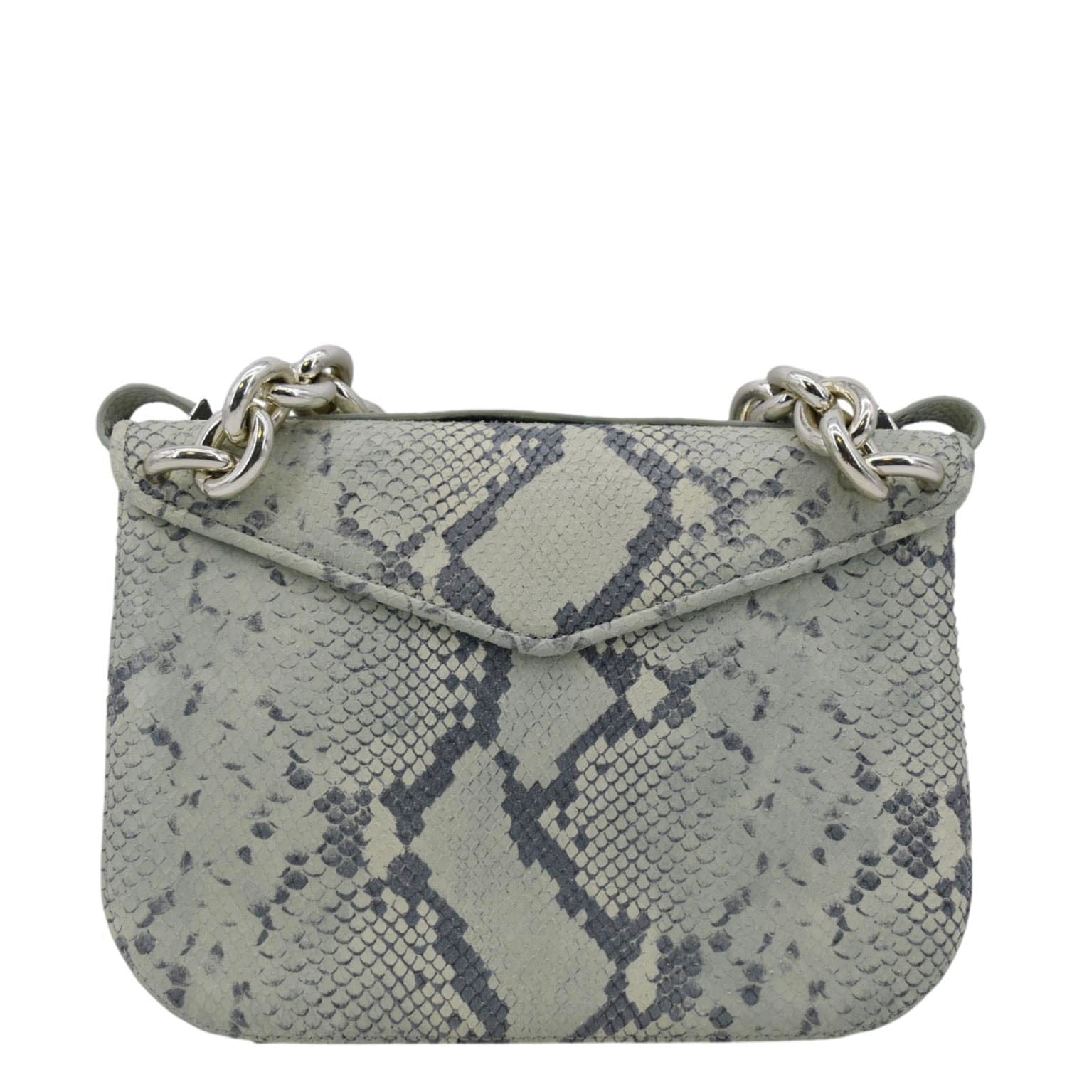 BOTTEGA VENETA Mount Envelope Python Leather Crossbody Bag Light Green