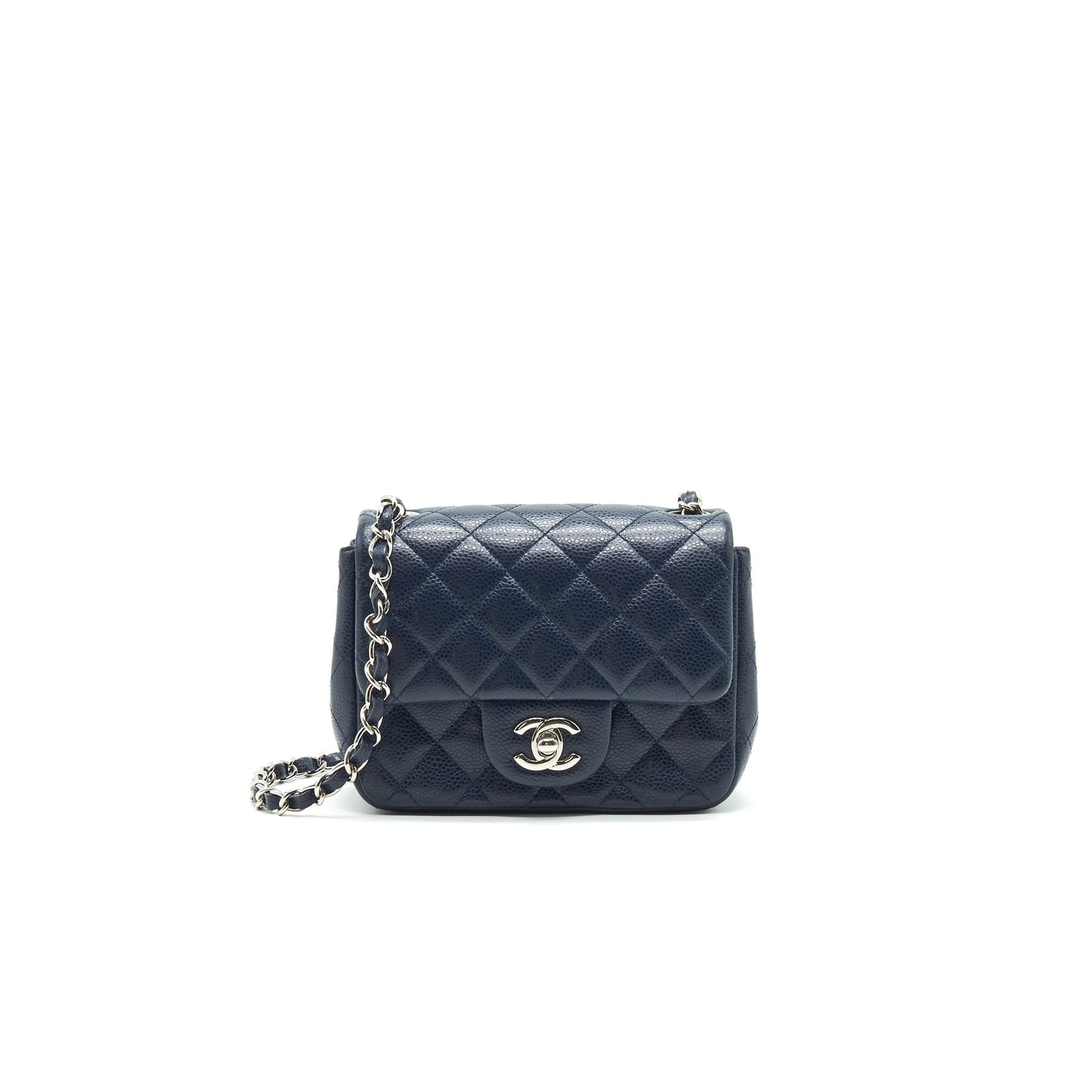 Chanel Mini Square Caviar Navy serial 18