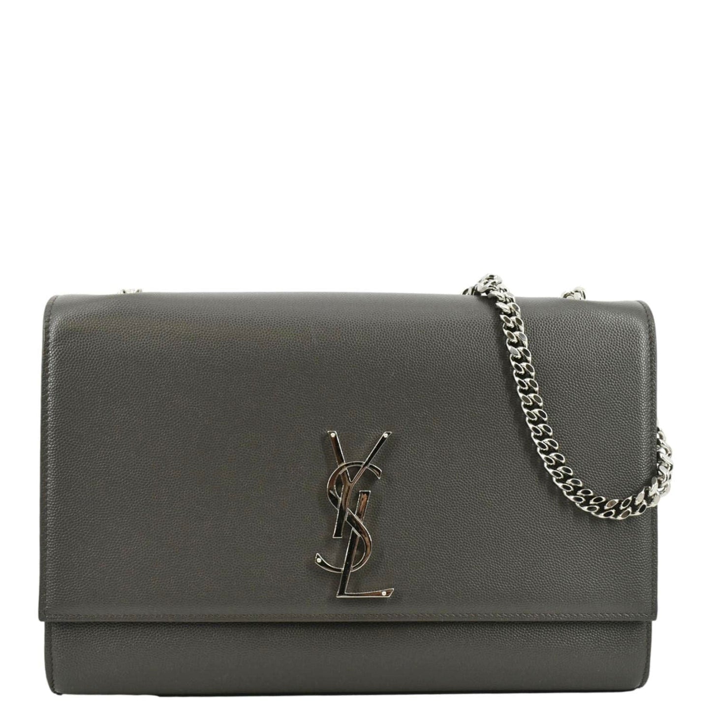 SAINT LAURENT Kate Leather Shoulder Bag Gray