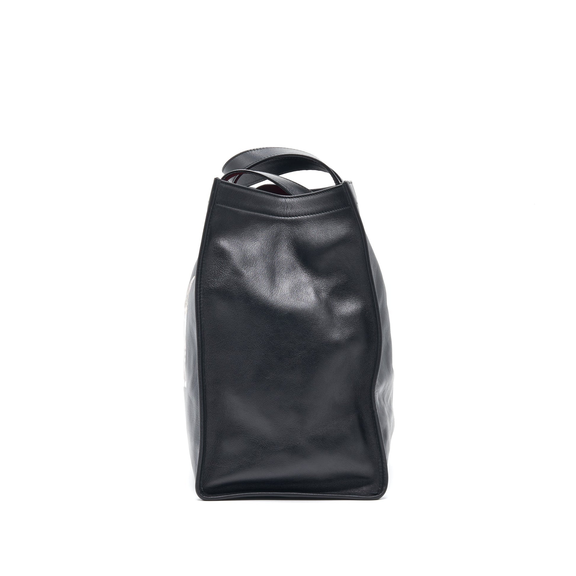 Balenciaga Kitten Print Leather Tote Bag