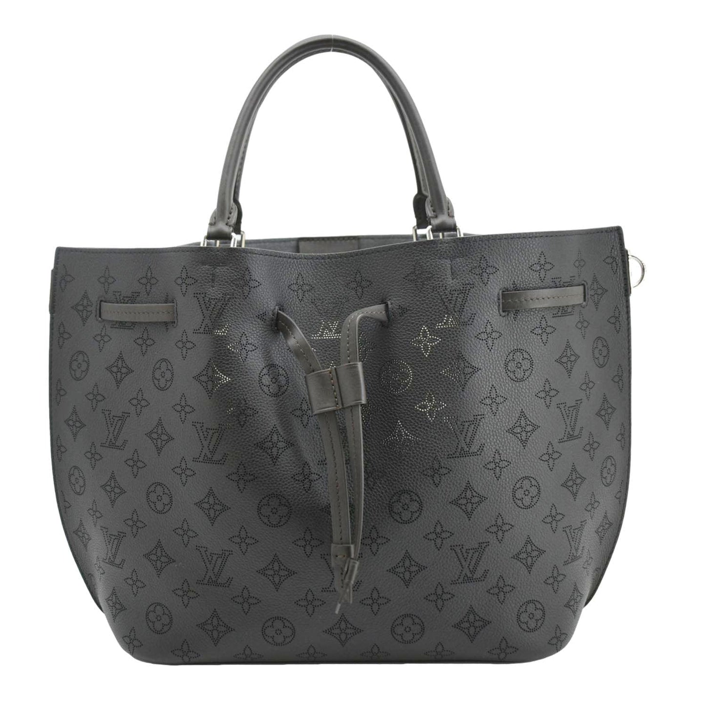 LOUIS VUITTON Girolata Monogram Mahina Leather Shoulder Bag Black