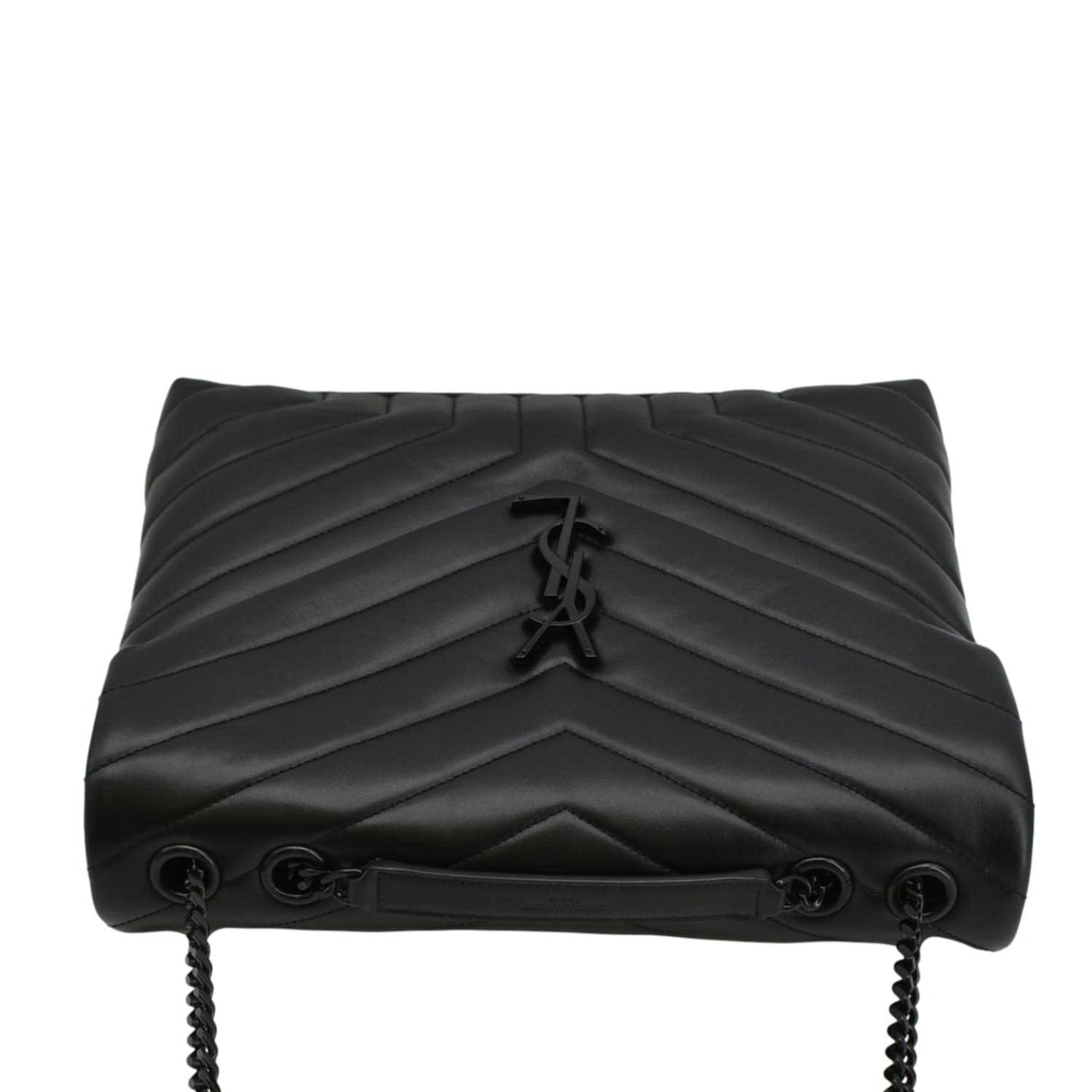SAINT LAURENT Loulou Medium Quilted Leather Crossbody Bag Black