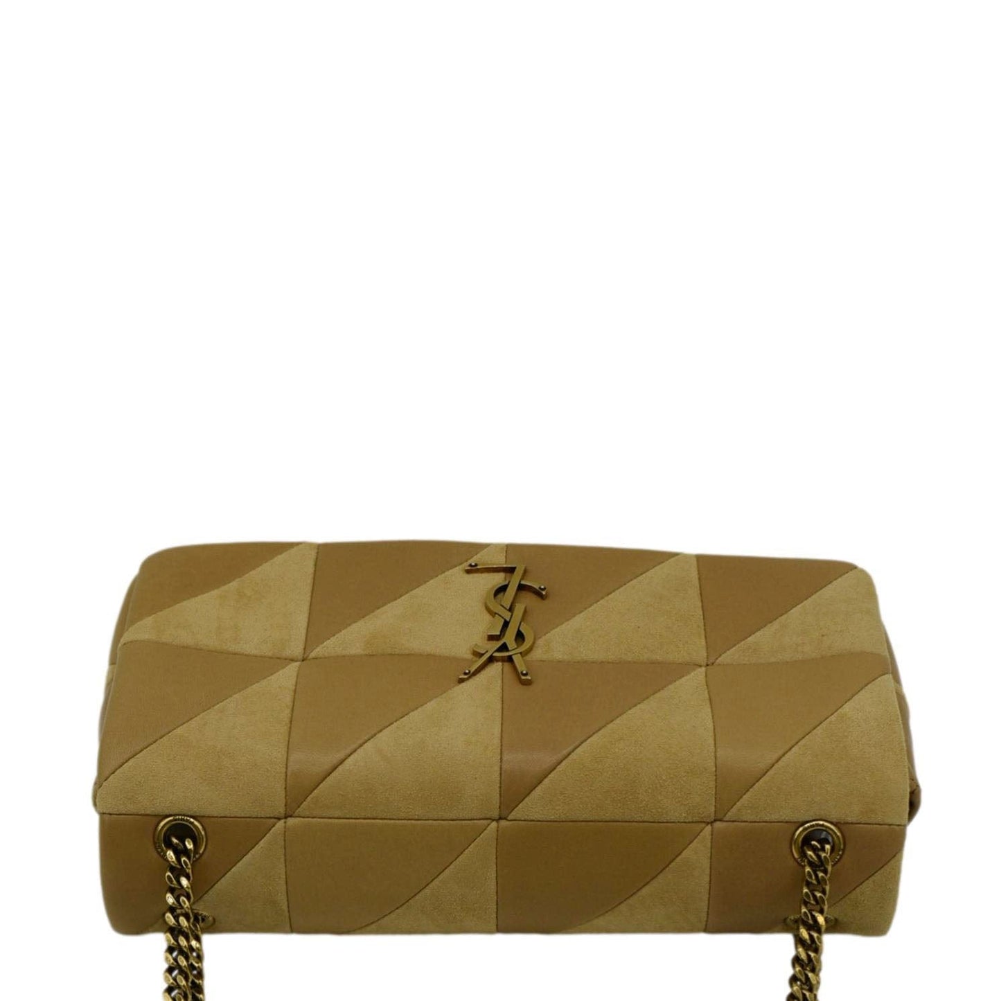 SAINT LAURENT Jamie Suede Leather Shoulder Bag Cream