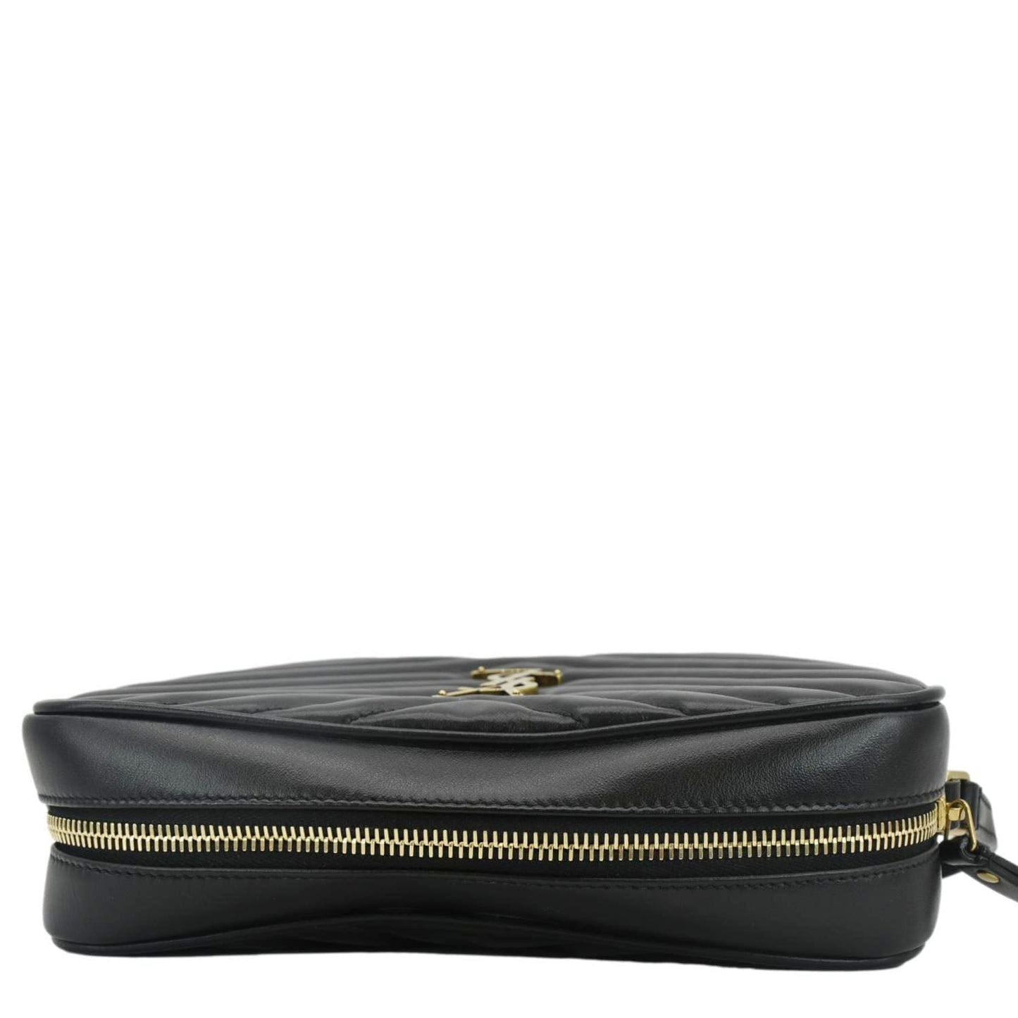 SAINT LAURENT Lou Camera Chevron Leather Crossbody Bag Black