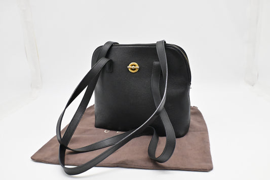 Celine Shoulder Bag in Black Leather