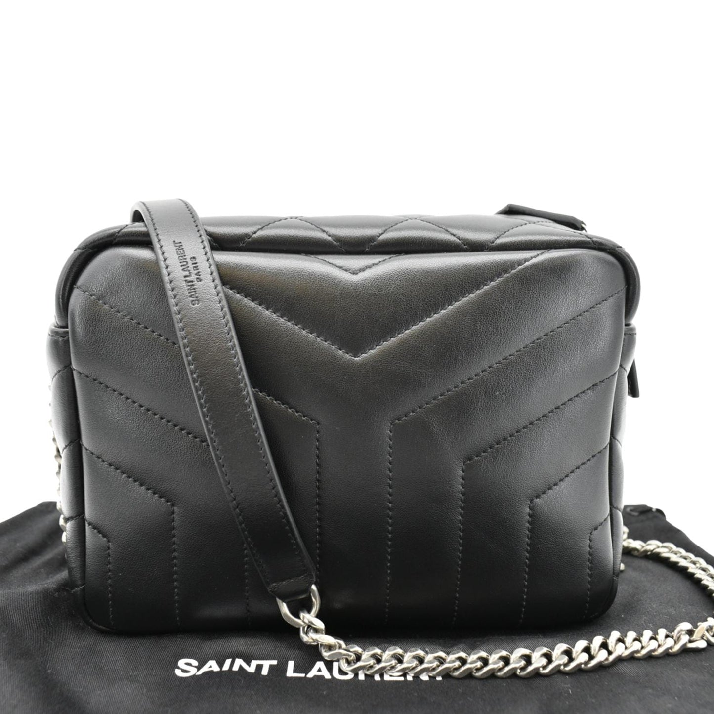 SAINT LAURENT LouLou Bowling Small Quilted Monogram Crossbody Bag Black