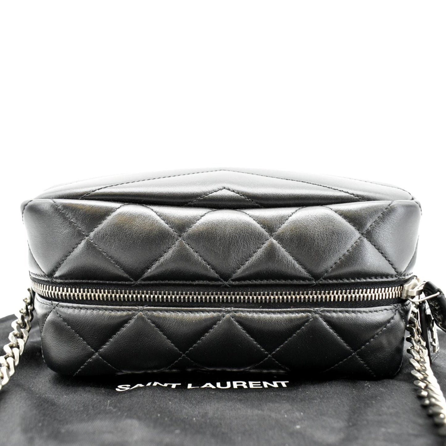 SAINT LAURENT LouLou Bowling Small Quilted Monogram Crossbody Bag Black