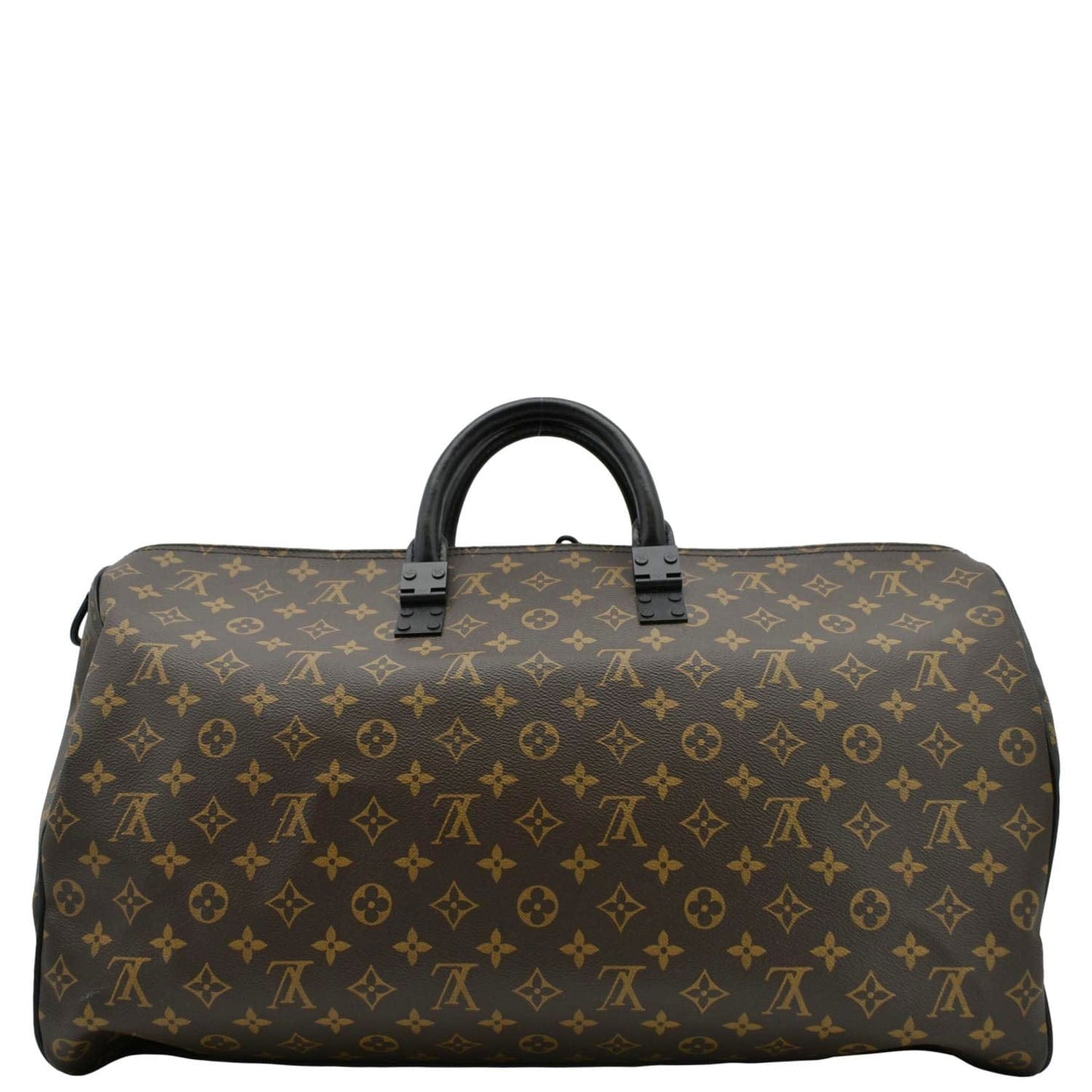 LOUIS VUITTON Keepall 50 Bandouliere Virgil Abloh Monogram Canvas Chain Travel Bag Brown