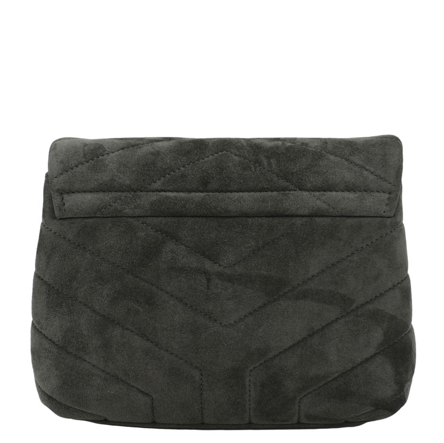 SAINT LAURENT Loulou Toy Suede Crossbody Bag Gray
