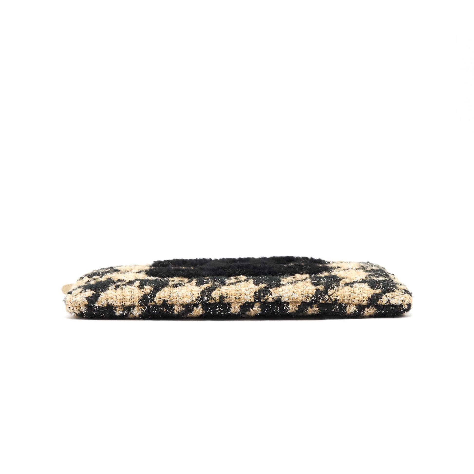Chanel Tweed CC Logo Pouch Beige/Black