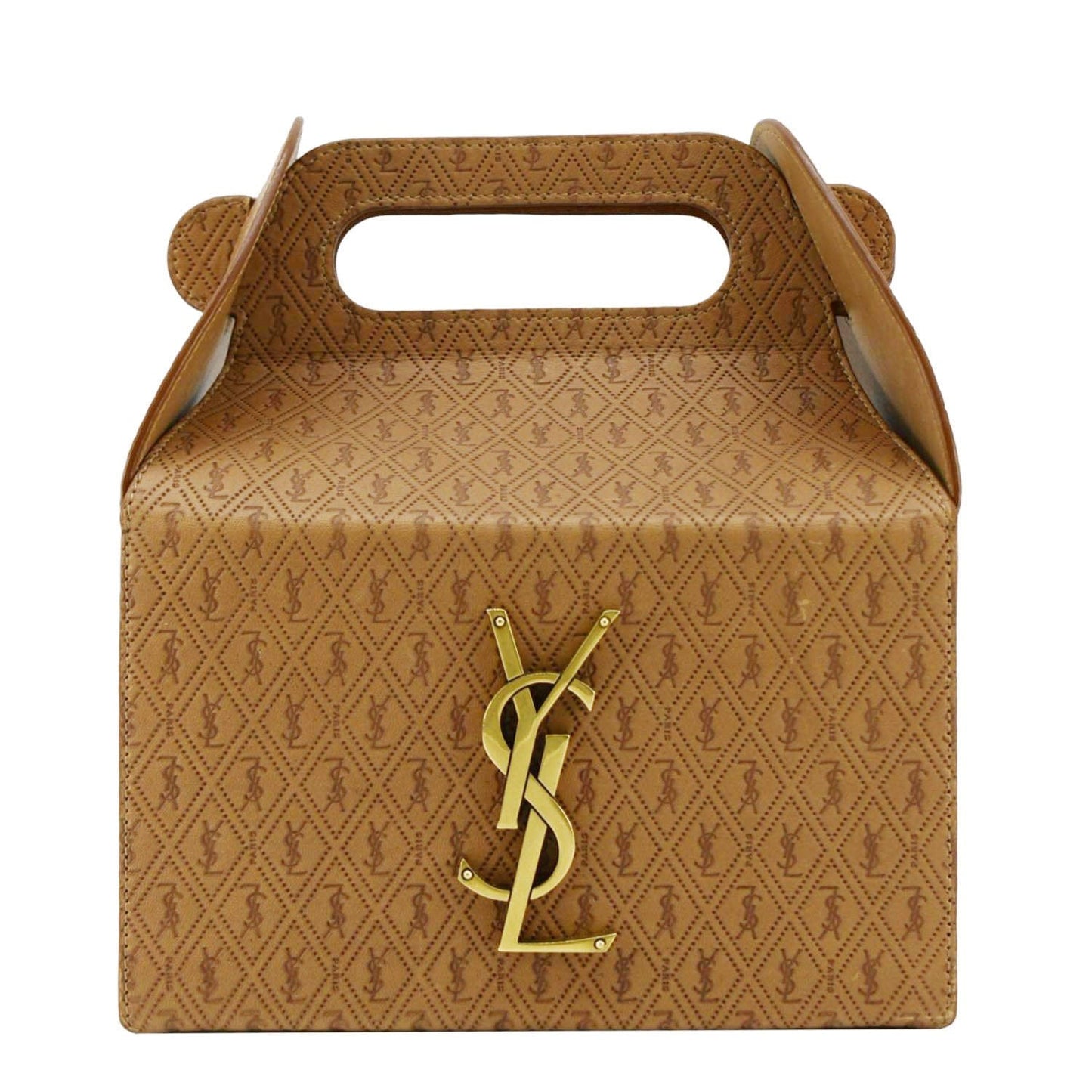 SAINT LAURENT Takeaway Box Vegetable-Tanned Leather Satchel Bag Brown