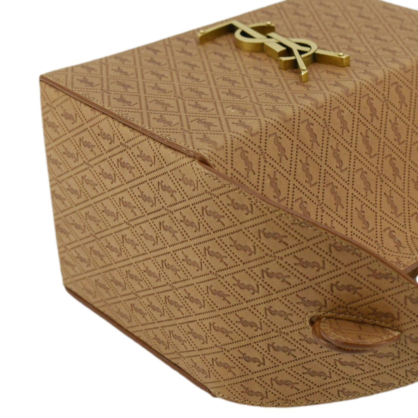 SAINT LAURENT Takeaway Box Vegetable-Tanned Leather Satchel Bag Brown