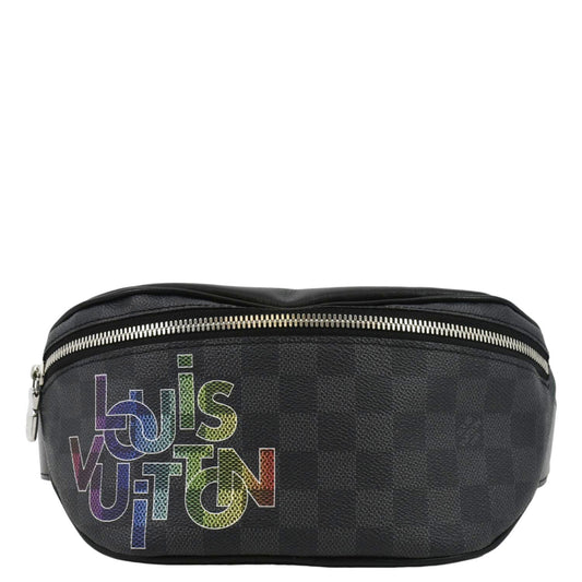 LOUIS VUITTON Rainbow Logo Discovery Damier Graphite BumBag Black