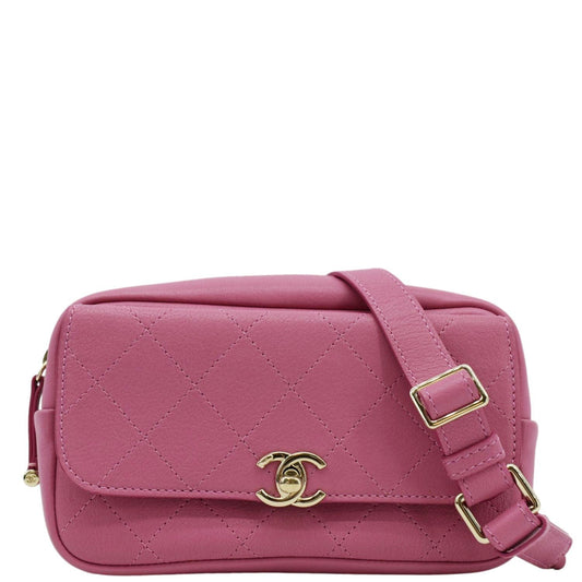 Chanel Casual Trip Leather Waist Bag Pink