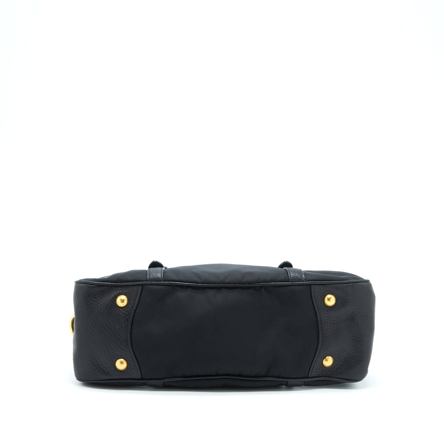 Prada Tessuto Handle Bag Nylon And Leather Black GHW